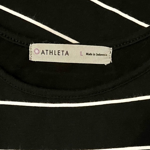 Athleta Balboa Island x ATHLETA Midi Dress size Large Black/White Stripe - Picture 7 of 8